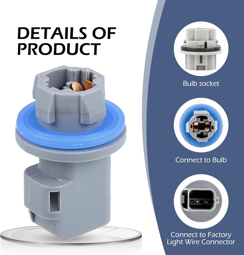 Anyhut 2 قطعة مقبس ضوء لوحة الترخيص 2 دبوس لفورد F-150 2004-2021، F-250 F-350 سوبر ديوتي 2008-2022، فييستا، إيسكيب، إكسبيديشن، إكسبلورر، فيusion، فوكوس، يحل محل F81Z13411AA AL8Z13411B - Image 2
